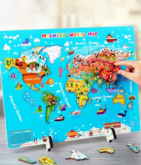  Montessori Igračka - Interaktivna mapa svijeta 